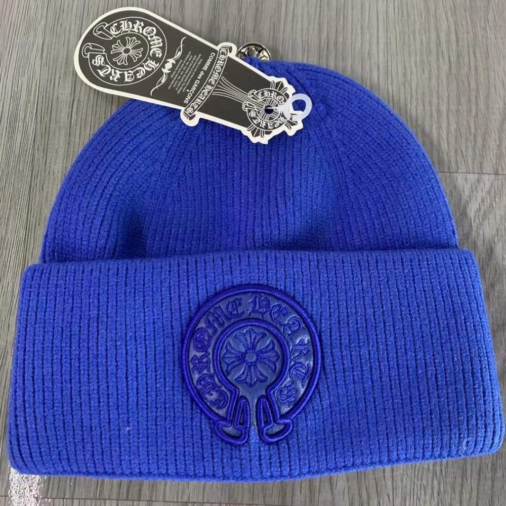 CHROME HEARTS CHPlus Horseshoe Knit hat cotton Blue